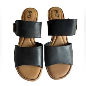 Børn Black Leather Wedges Women’s Size 10 Like New